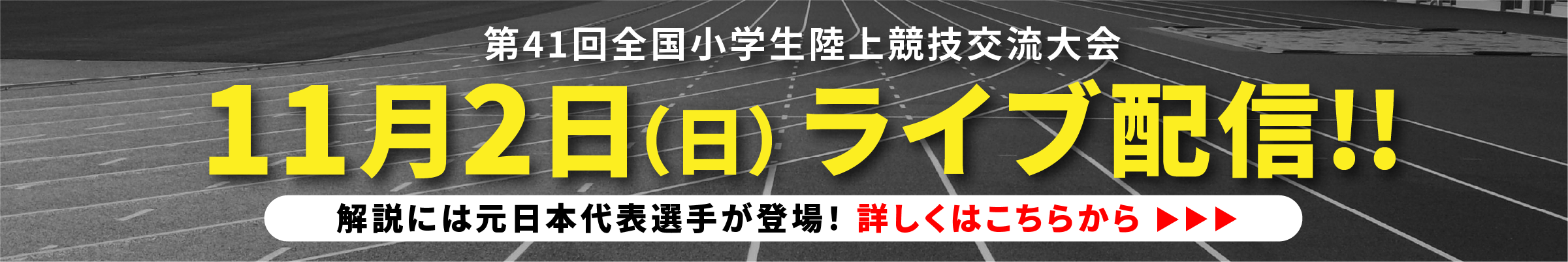 第41回全国小学生陸上競技交流大会 11月2日(日)ライブ配信!当日、会場の様子を生配信します!